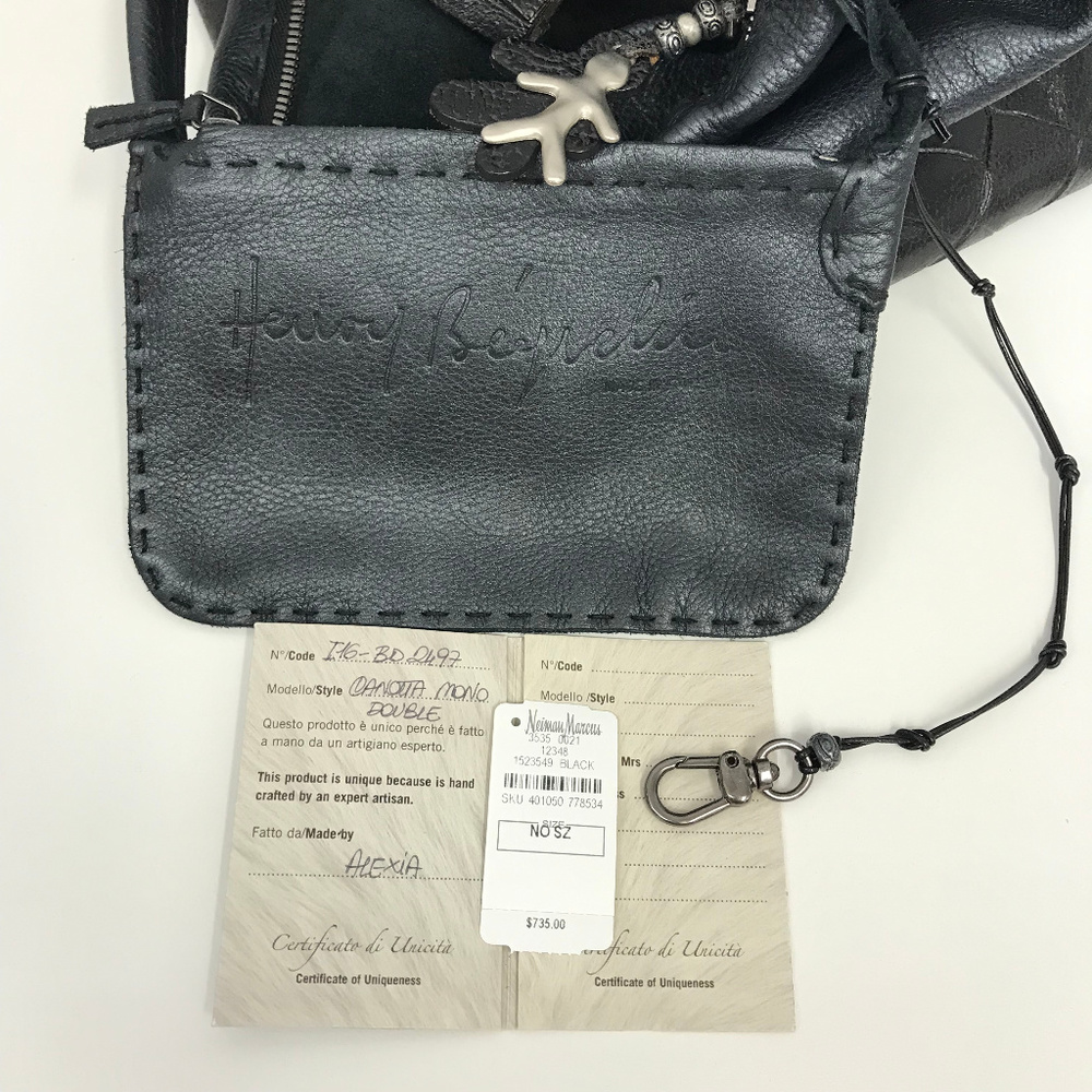 ❤️SOLD❤️ Henry Beguelin Charcoal Leather Hobo Bag - Picture 7 of 8